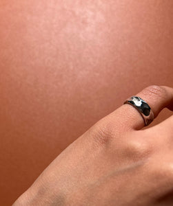hammered SS ring silver