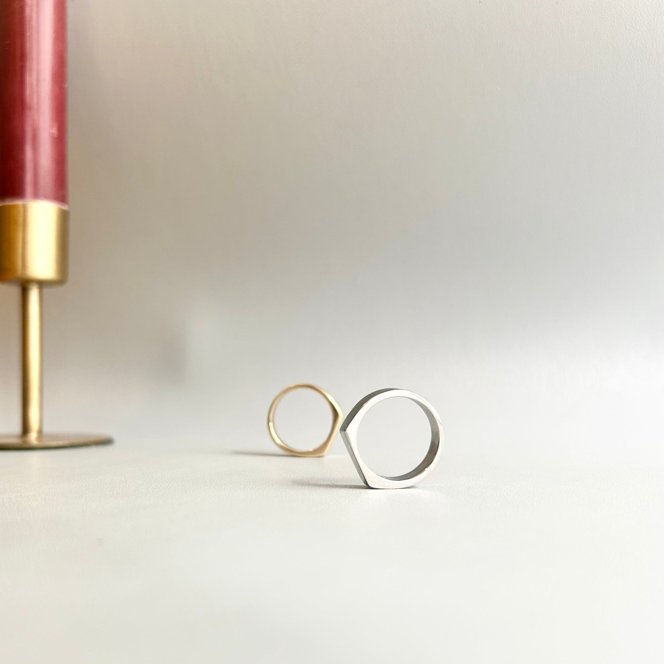 signet ring brass and silver 