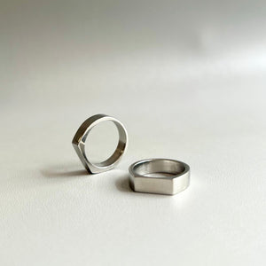 Signet ring silver side view