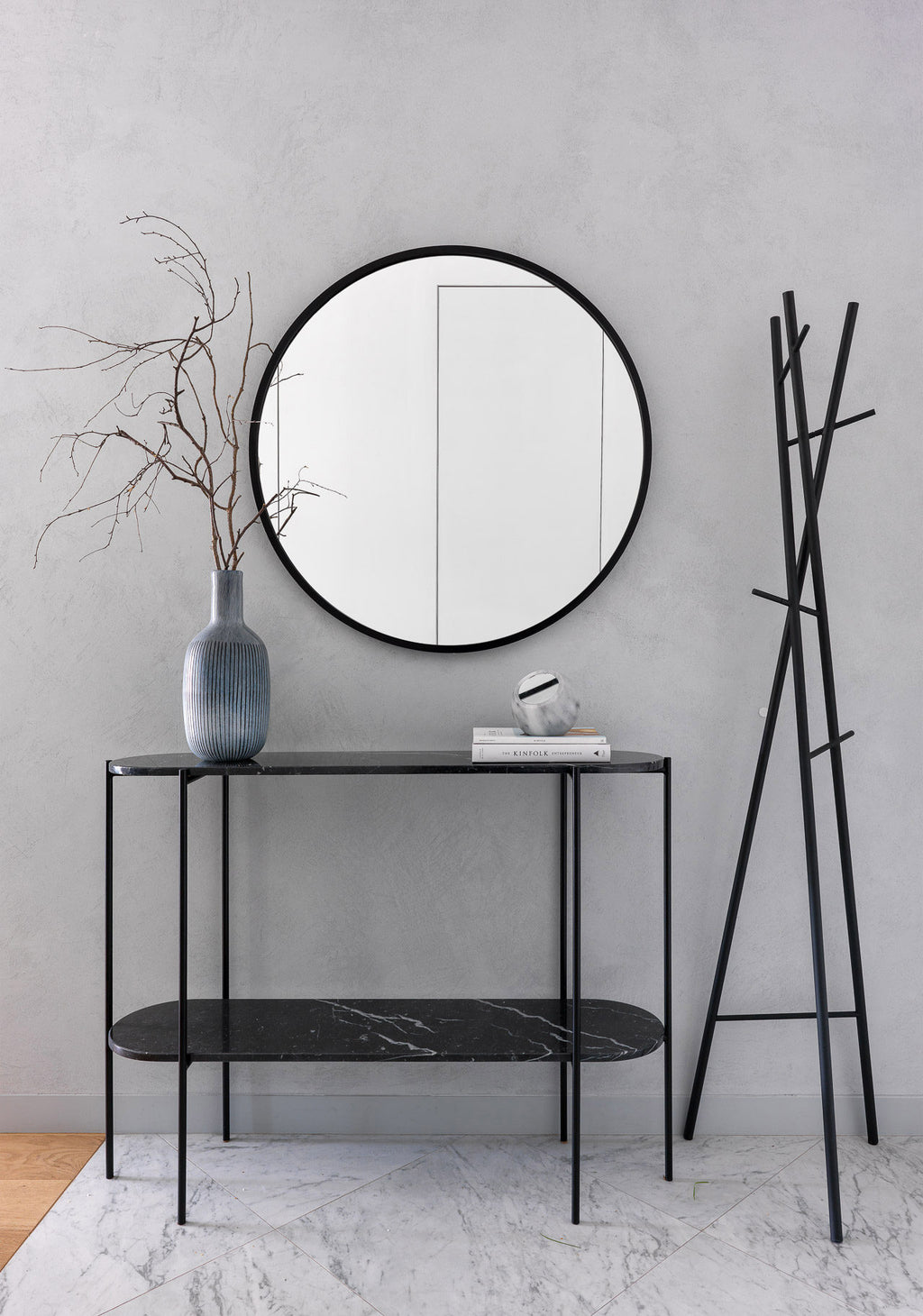 capsule console table - metal and marble- natashahomes.- furniture - pakistan