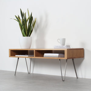 petit tv table - compact furniture - natural - side view