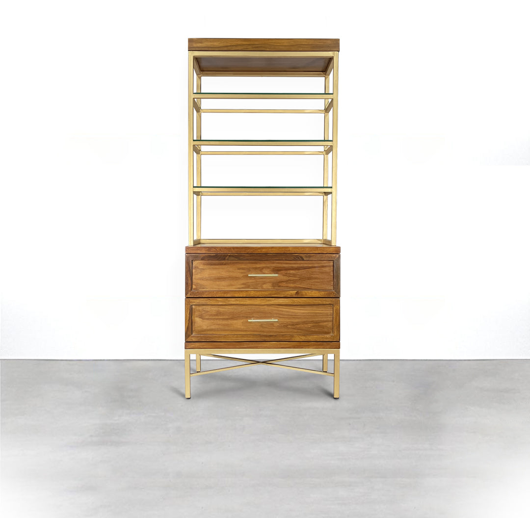 Luxury gold and wooden shelf - natashahomes 