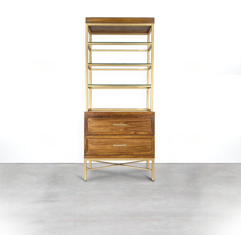 Luxury gold and wooden shelf - natashahomes 