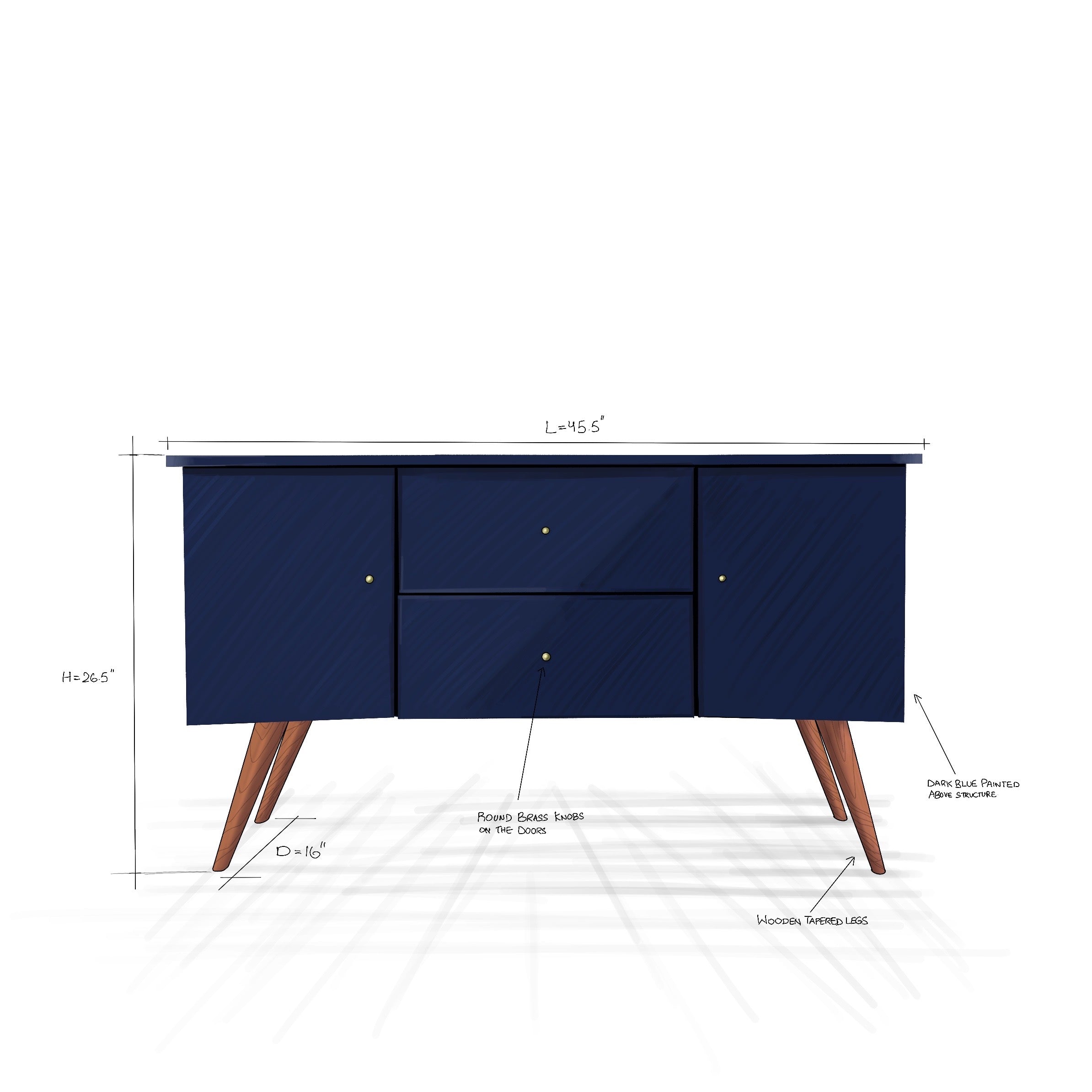 Blue dot cabinet- natashahomes furniture - tv cabinet - lounge/bedroom - storage- sketch/drawign