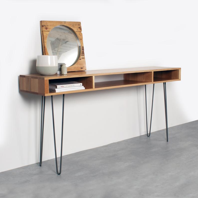 Wooden and metal lean table - natashahomes