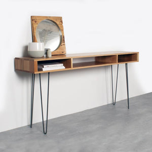 Wooden and metal lean table - natashahomes