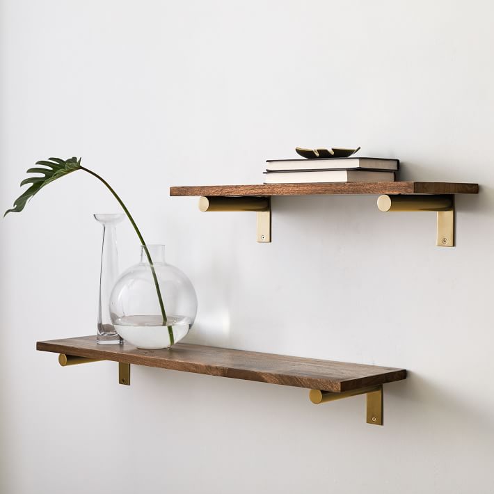 Cylinder Wall Shelf - Gold & Rosewood