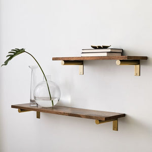 Cylinder Wall Shelf - Gold & Rosewood