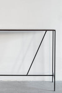 Entryway console table - Metal and wood - side