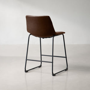 Barstool - upholstered- brown-back