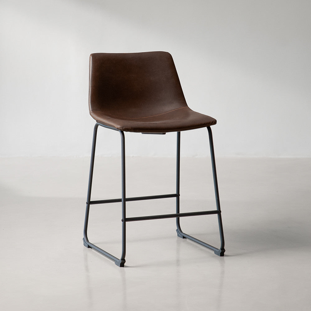 Barstool - upholstered- brown